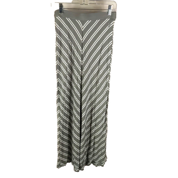 New York And Company Women's Skirt Size X Small Gray White Stripe Maxi Stretch - Picture 1 of 3